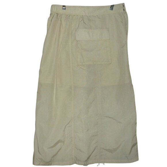 No Comment Skirt Junior Size Large Beige Cargo Midi toggle drawstring nylon - Picture 12 of 14
